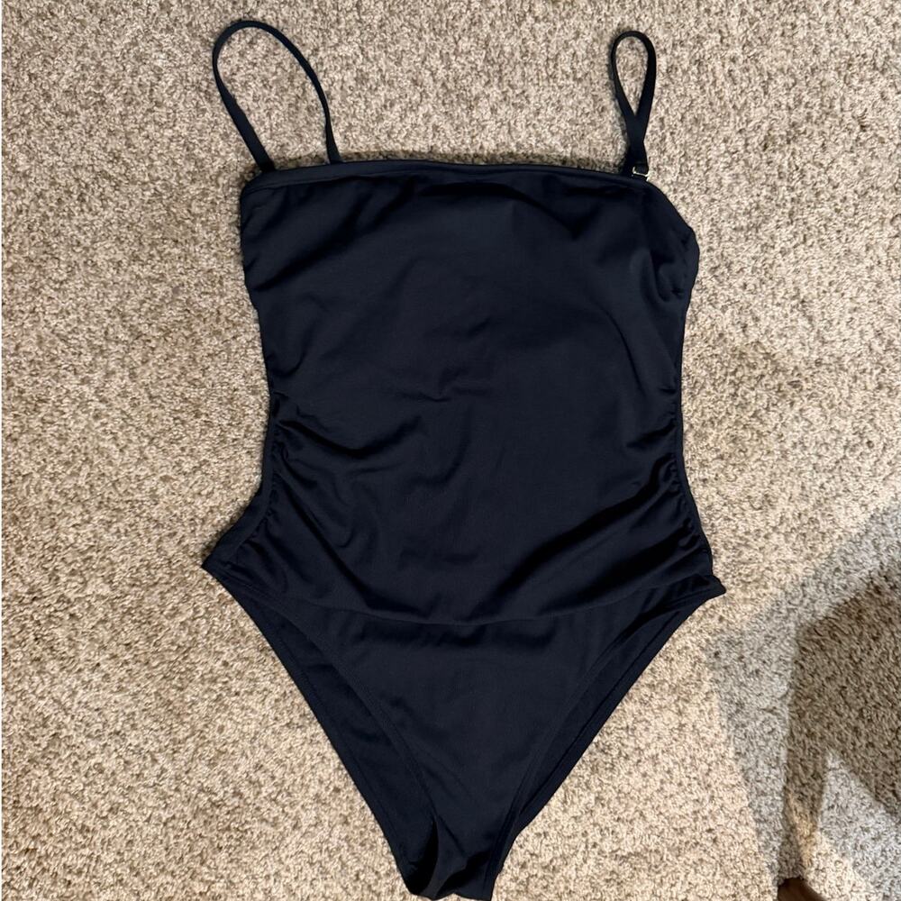 Shade & Shore black square neck one piece swimsuit euc XL